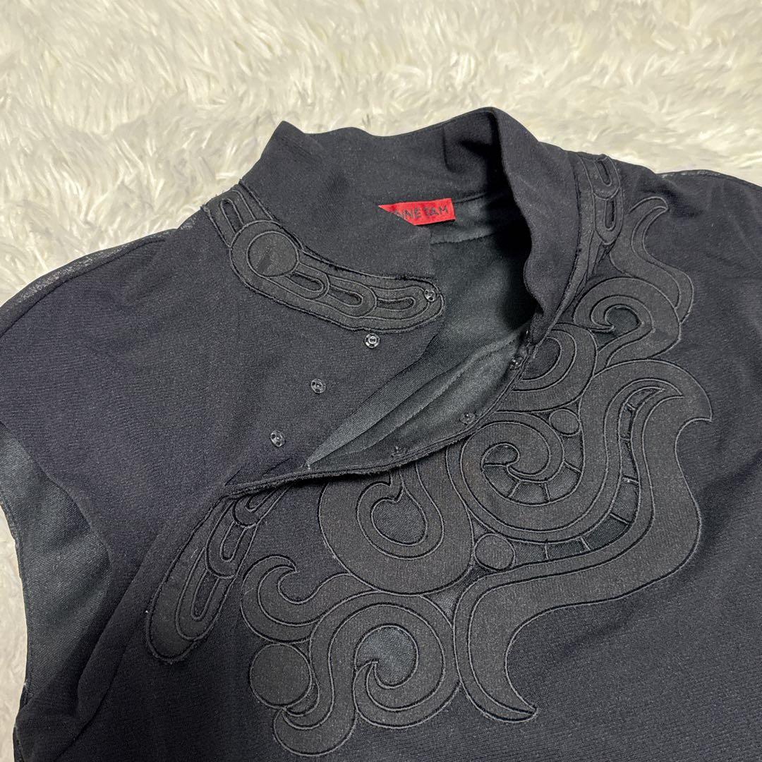 ヴィヴィアンタム　ワンピース　チャイナ　マオカラー　パワーネット　シルク