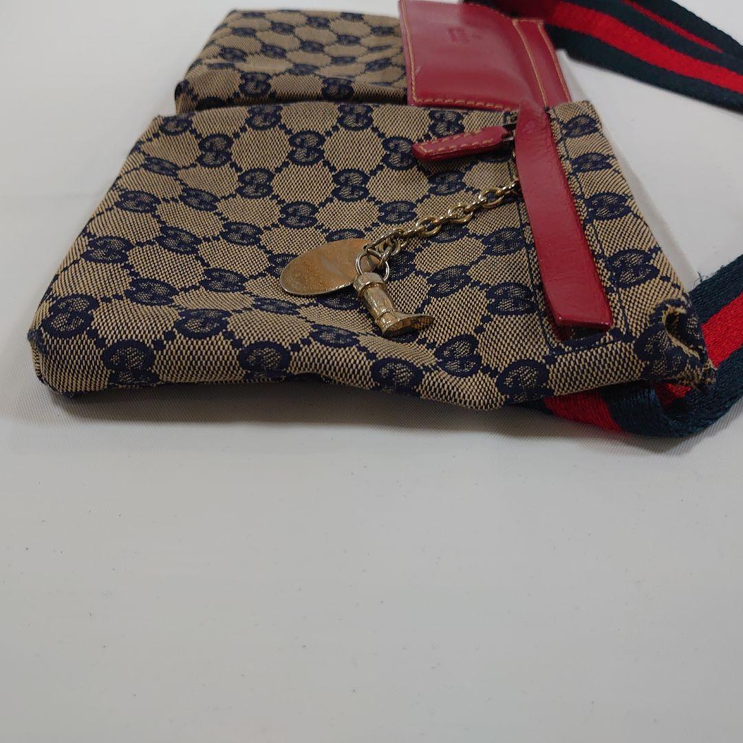 GUCCI グッチ ウエストポーチ ボディバッグ GGキャンバス レッド ブルー