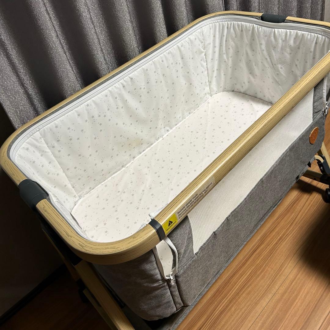 HZDMJ ベビーベッド　折りたたみ　グレー