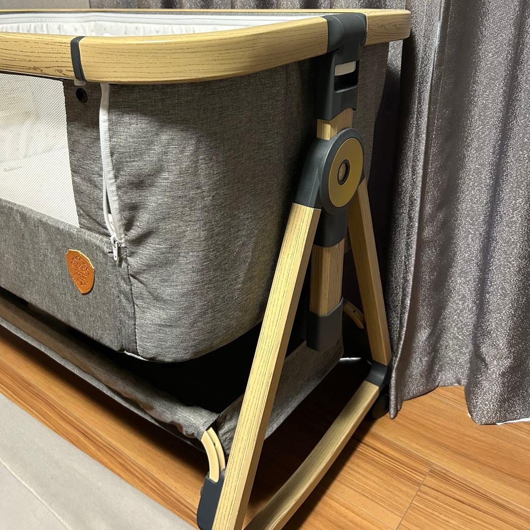 HZDMJ ベビーベッド　折りたたみ　グレー