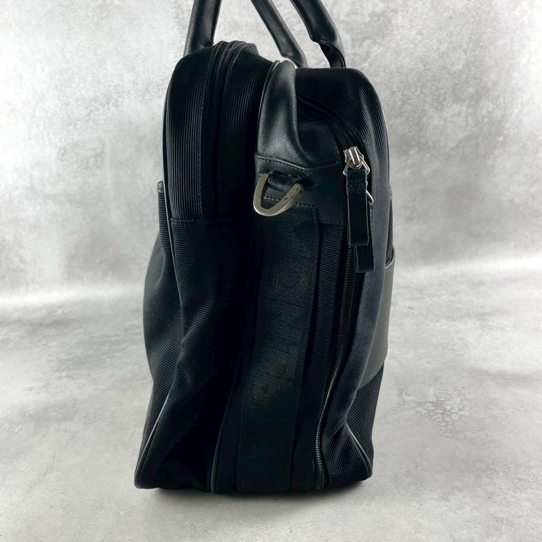 【希少】モンブラン ビジネスバッグ 2way ロゴ金具 レザー キャンバス 黒