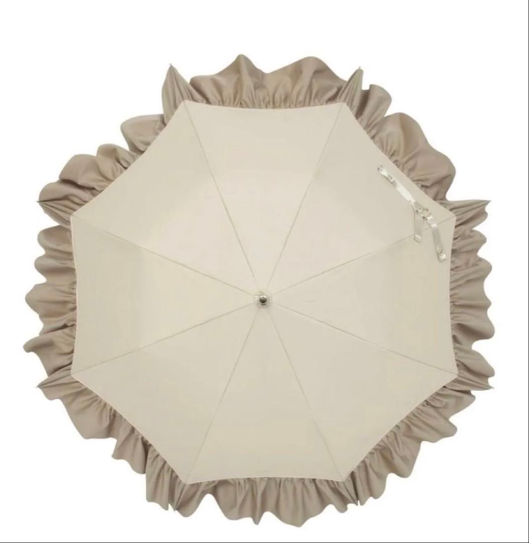 ★新品★GRACY　晴雨兼用　日傘　楽折１級遮光　遮熱　ペプラムフリル　ベージュ