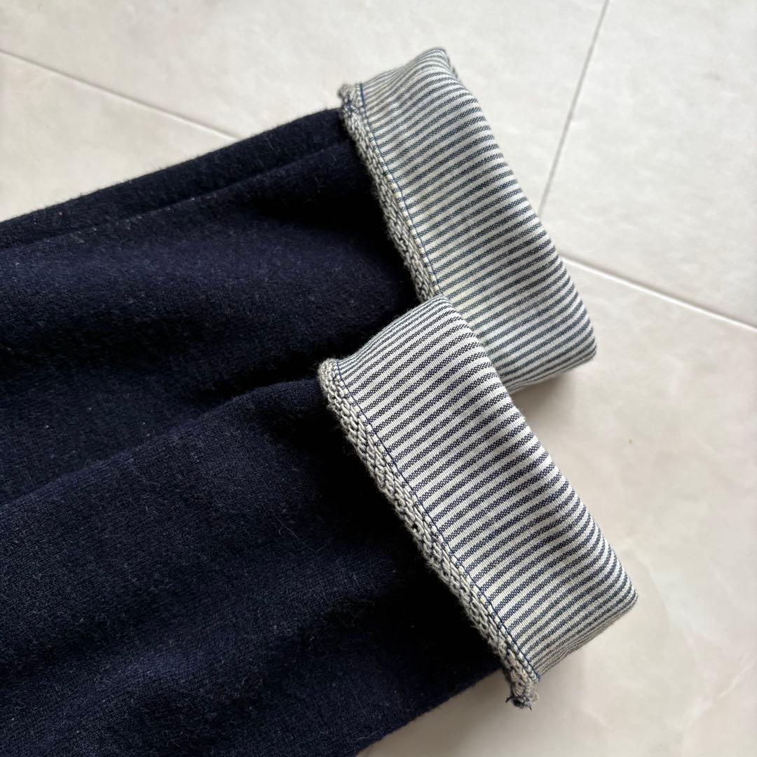 パラスパレス カシミヤ混スタンドカラージャケット 紺3 裏地ストライプ 日本製