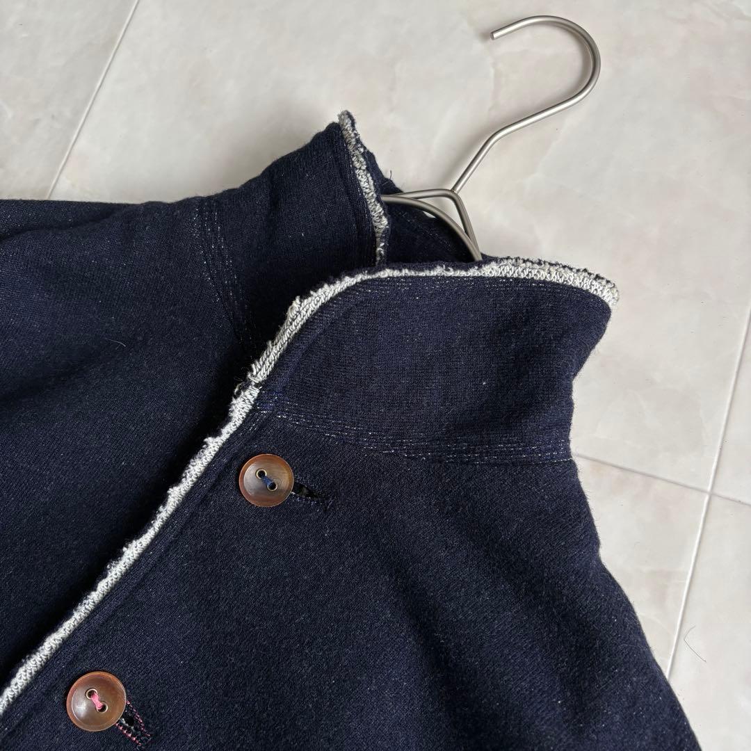 パラスパレス カシミヤ混スタンドカラージャケット 紺3 裏地ストライプ 日本製