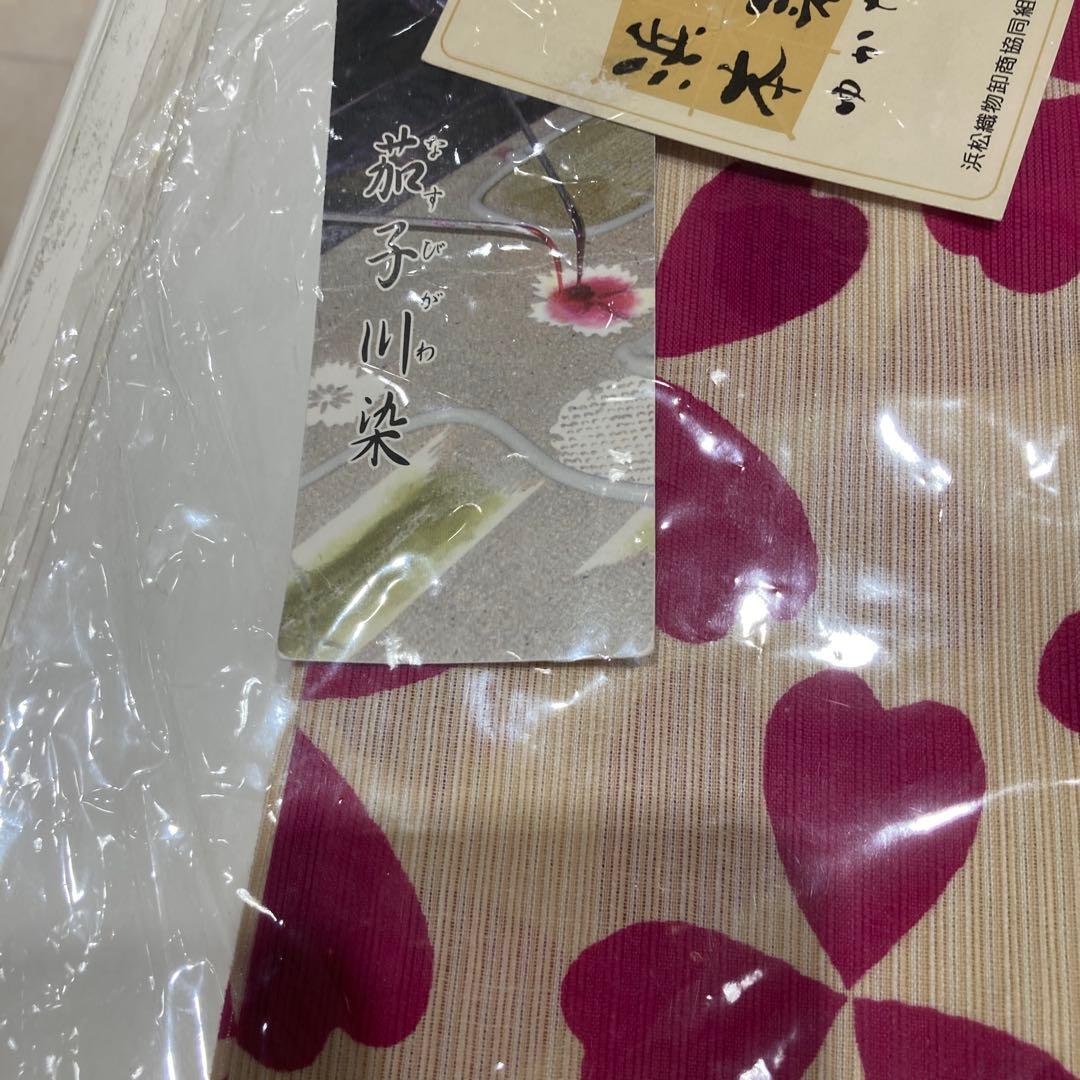 新品　未使用　浜松 ハート型花柄 浴衣　寸法写真表示