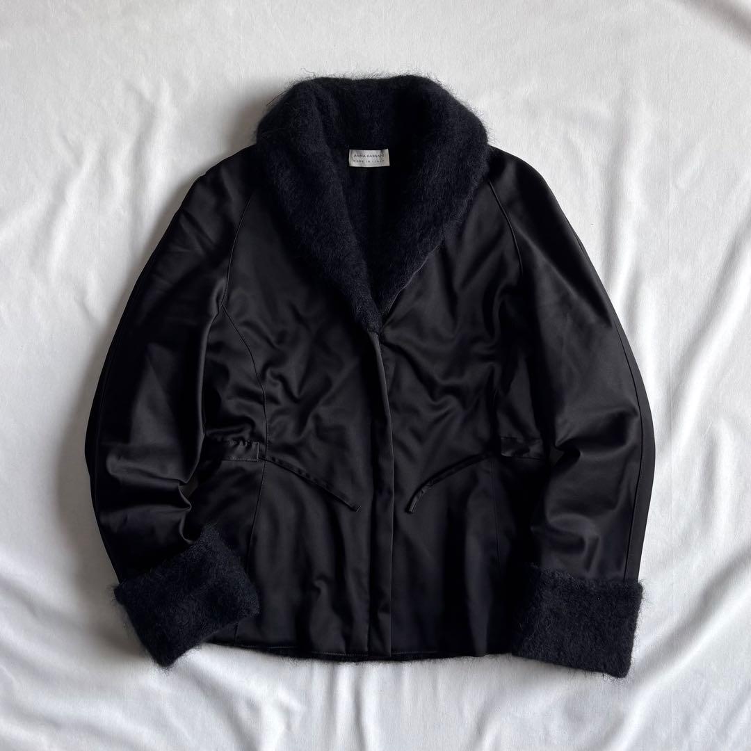 ジャケット・アウター ANNA BASSANI mohair lining jacket BLK