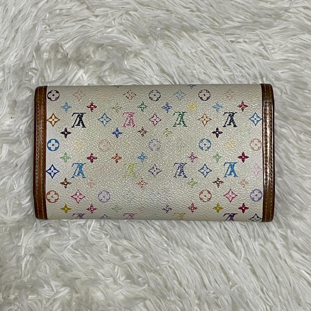 ルイヴィトン　モノグラム マルチカラー　ポルトトレゾール　インターナショナル　白