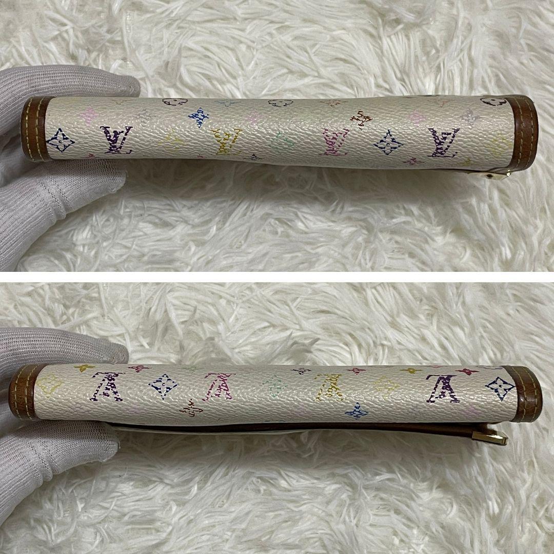 ルイヴィトン　モノグラム マルチカラー　ポルトトレゾール　インターナショナル　白