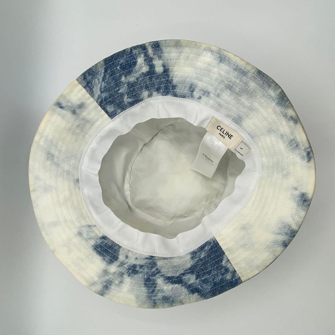 CELINE ハット バケットハット ロゴ タイダイ柄 デニム インディゴ 青