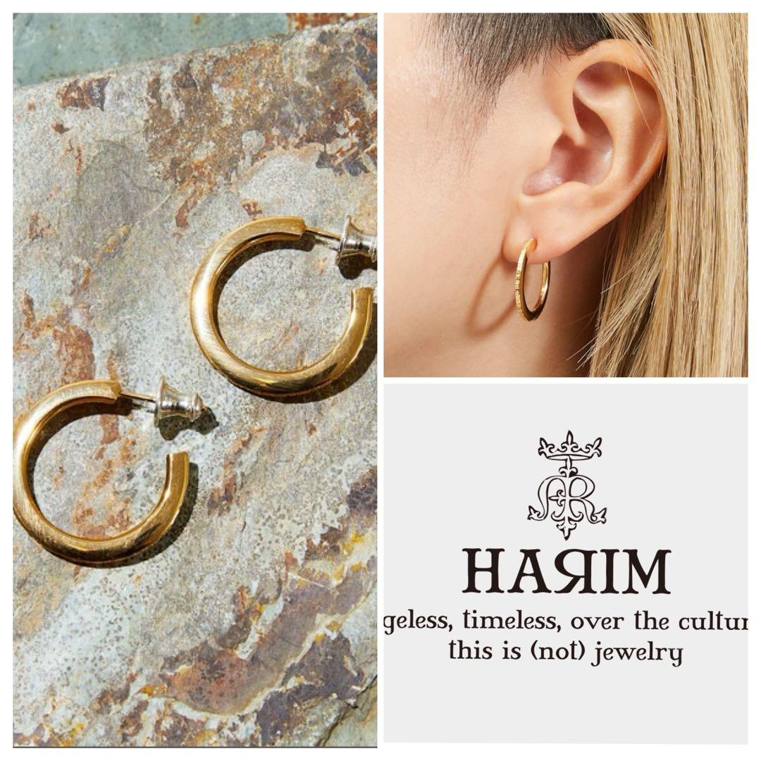 超美品 箱付 タグ付 HARIM ハリム レインピアス K18コーティング