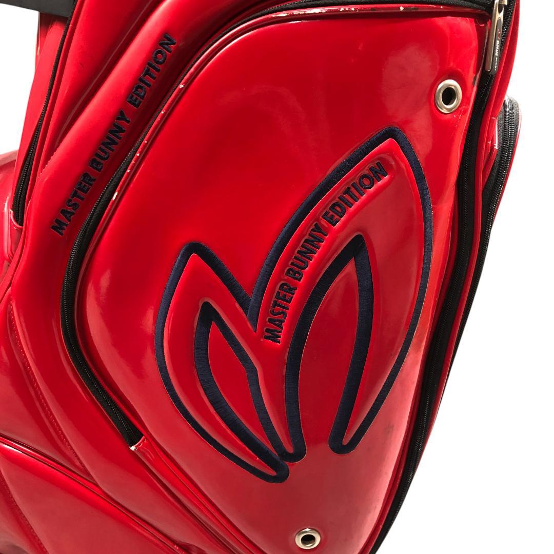 マスターバニーエディション フード付き キャディバッグ レッド ロゴ ゴルフ