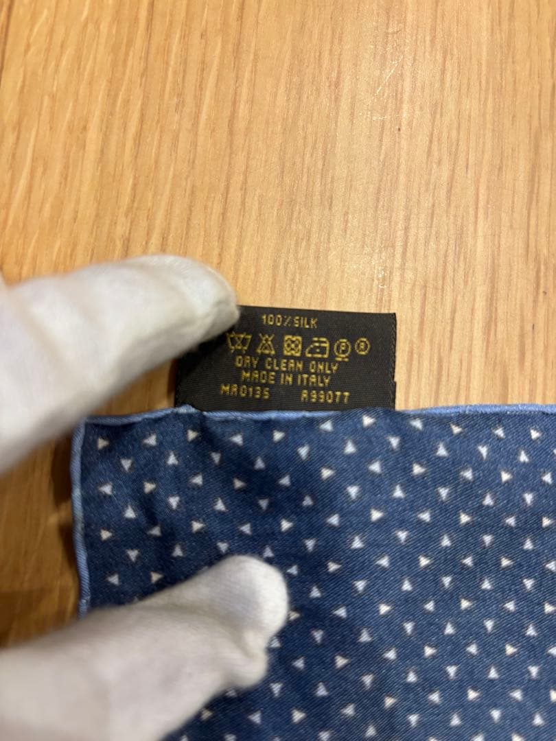 【未使用】LOUIS VUITTON ネイビー ドット柄 ネイビー ハンカチ