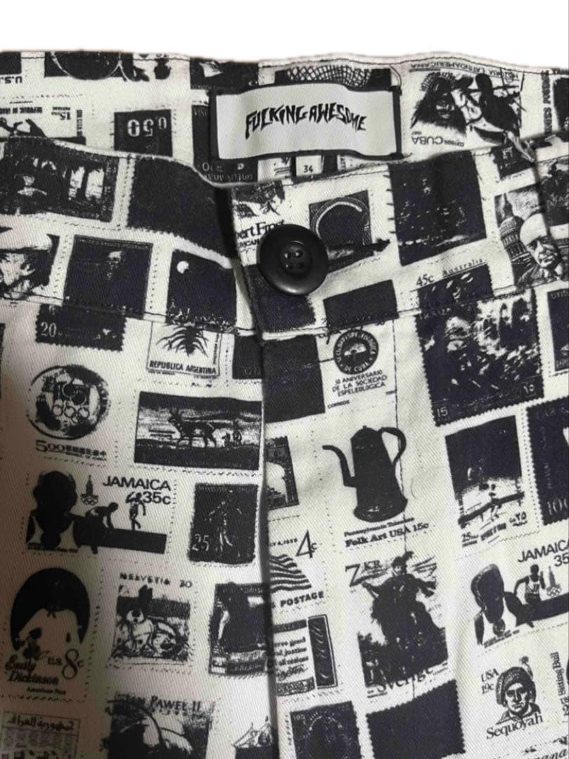 着用2回！fucking awesome コットンワークパンツ 総柄34