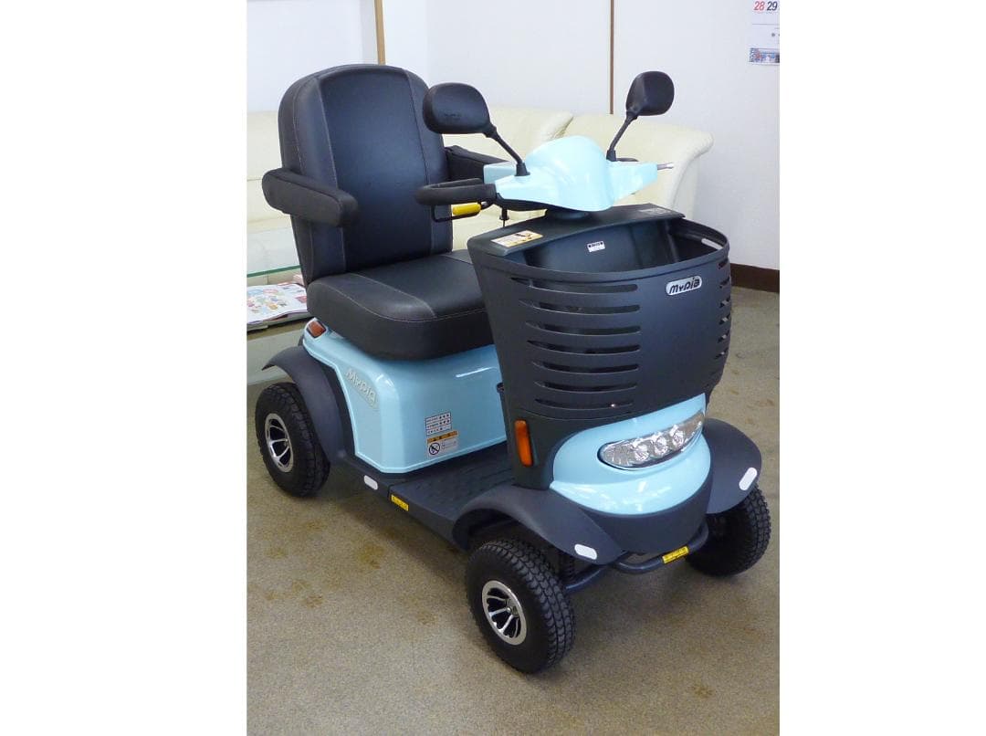 ほぼ全国送込♪動作良好マイピア水色 BT41 電動四輪車いすシニアカー愛媛県