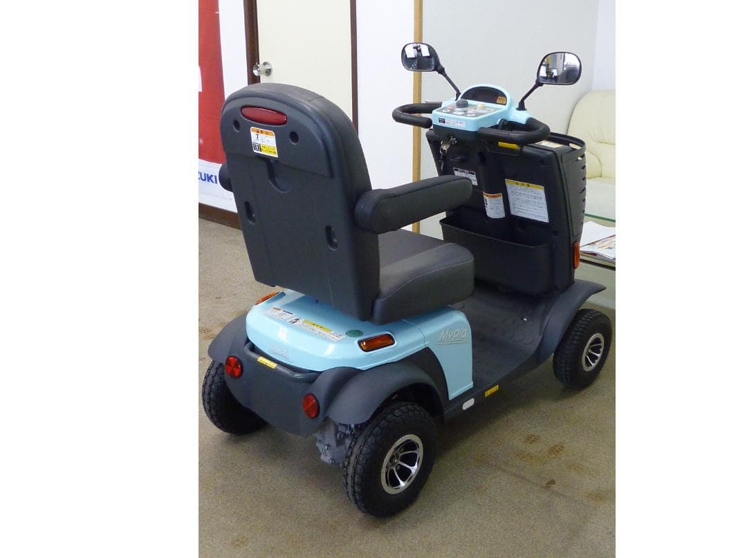 ほぼ全国送込♪動作良好マイピア水色 BT41 電動四輪車いすシニアカー愛媛県