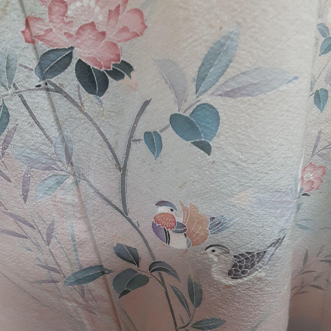 リメイク着物ロングワンピースボレロ付きＬ正絹着丈115センチ