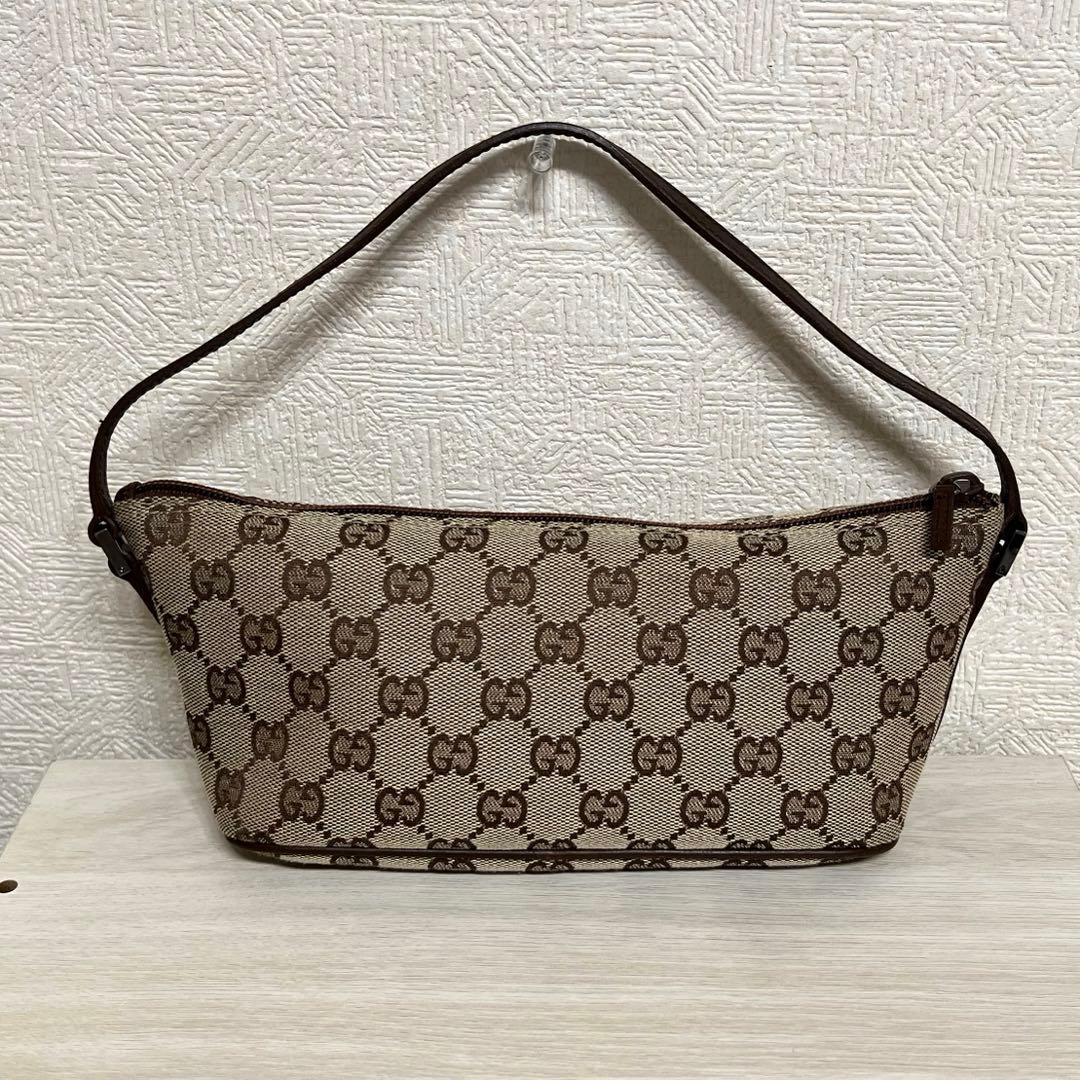 GUCCI グッチ　アクセサリーポーチ キャンバス地　GG ミニハンドバッグ