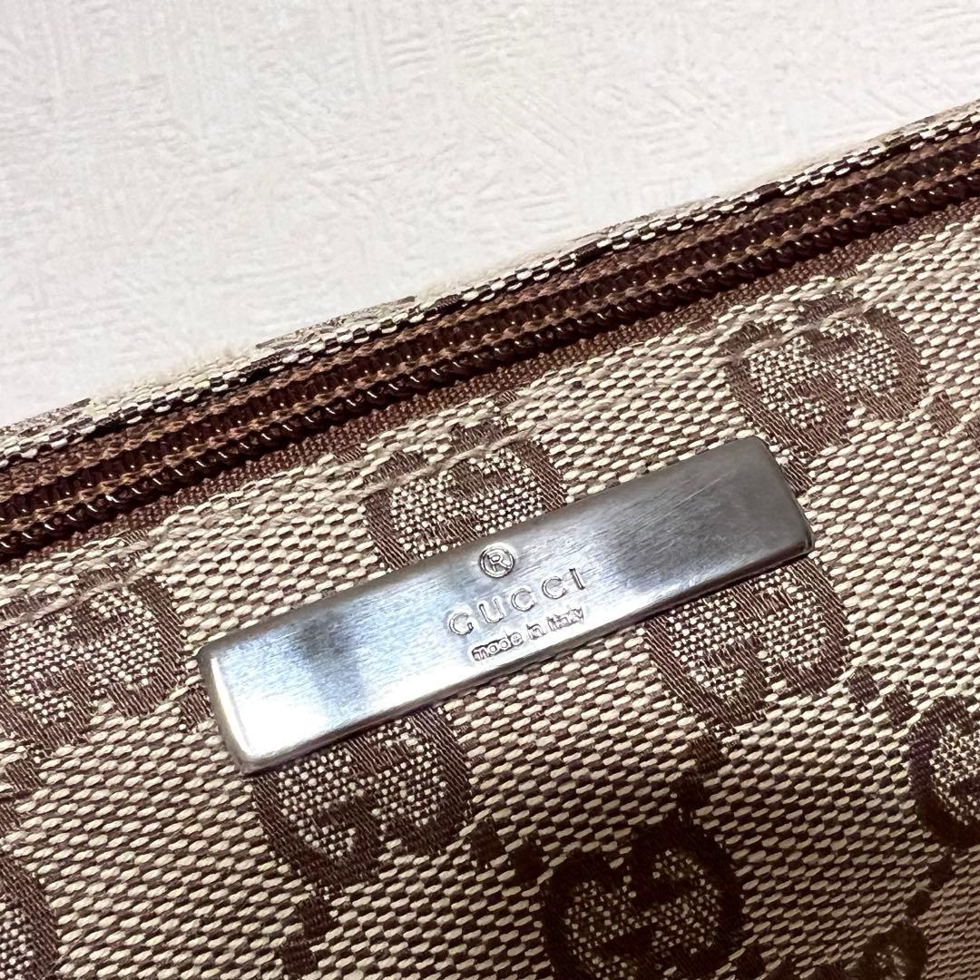 GUCCI グッチ　アクセサリーポーチ キャンバス地　GG ミニハンドバッグ