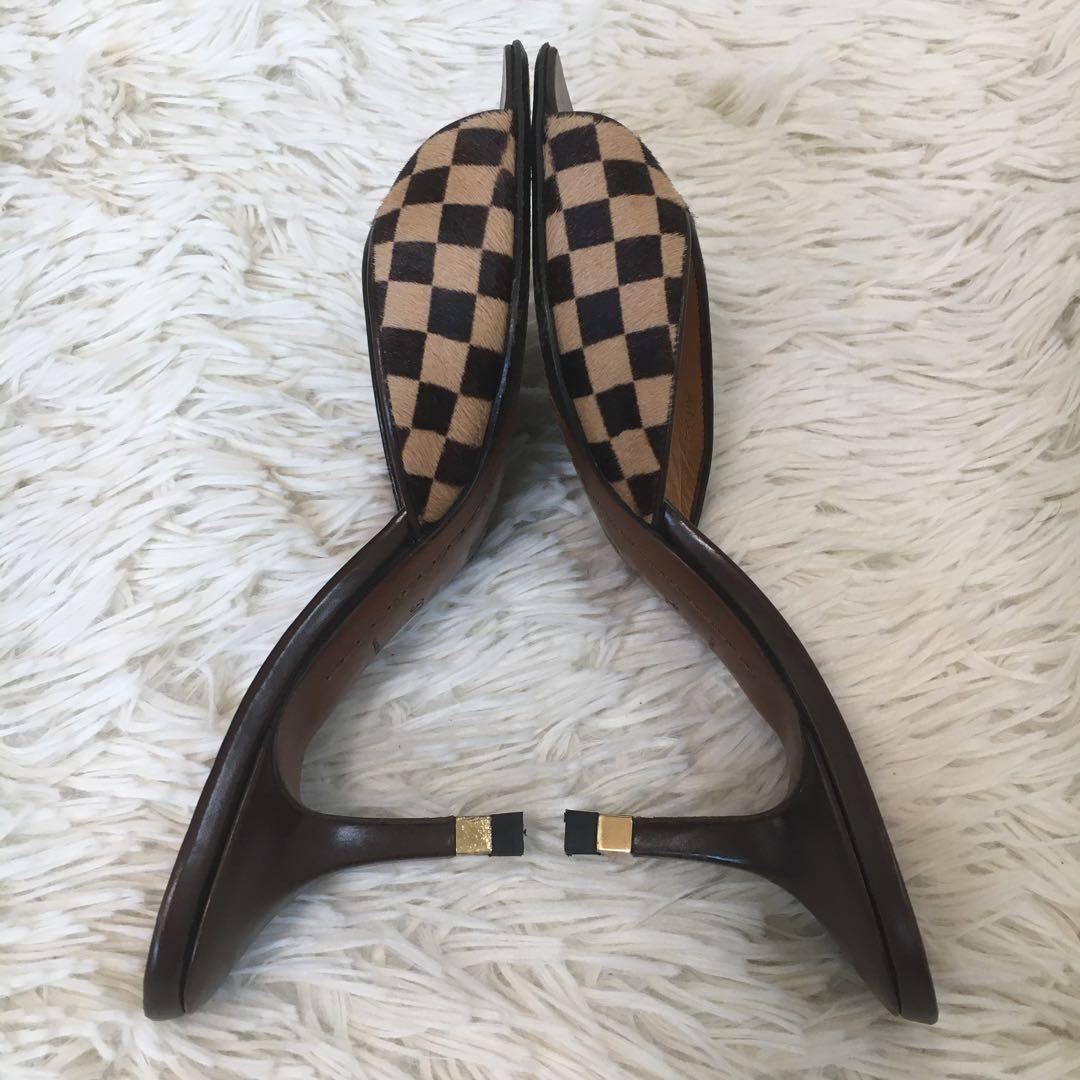 【極美品】ヴィトン ミュール ハイヒール ダミエ サンダル 24.5cm相当