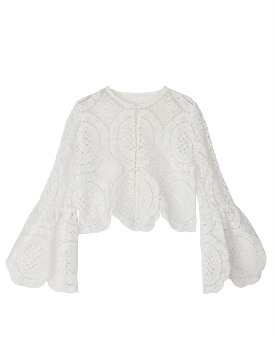 MEDI INDIAN 2WAY BIG LACE TOPSホワイト