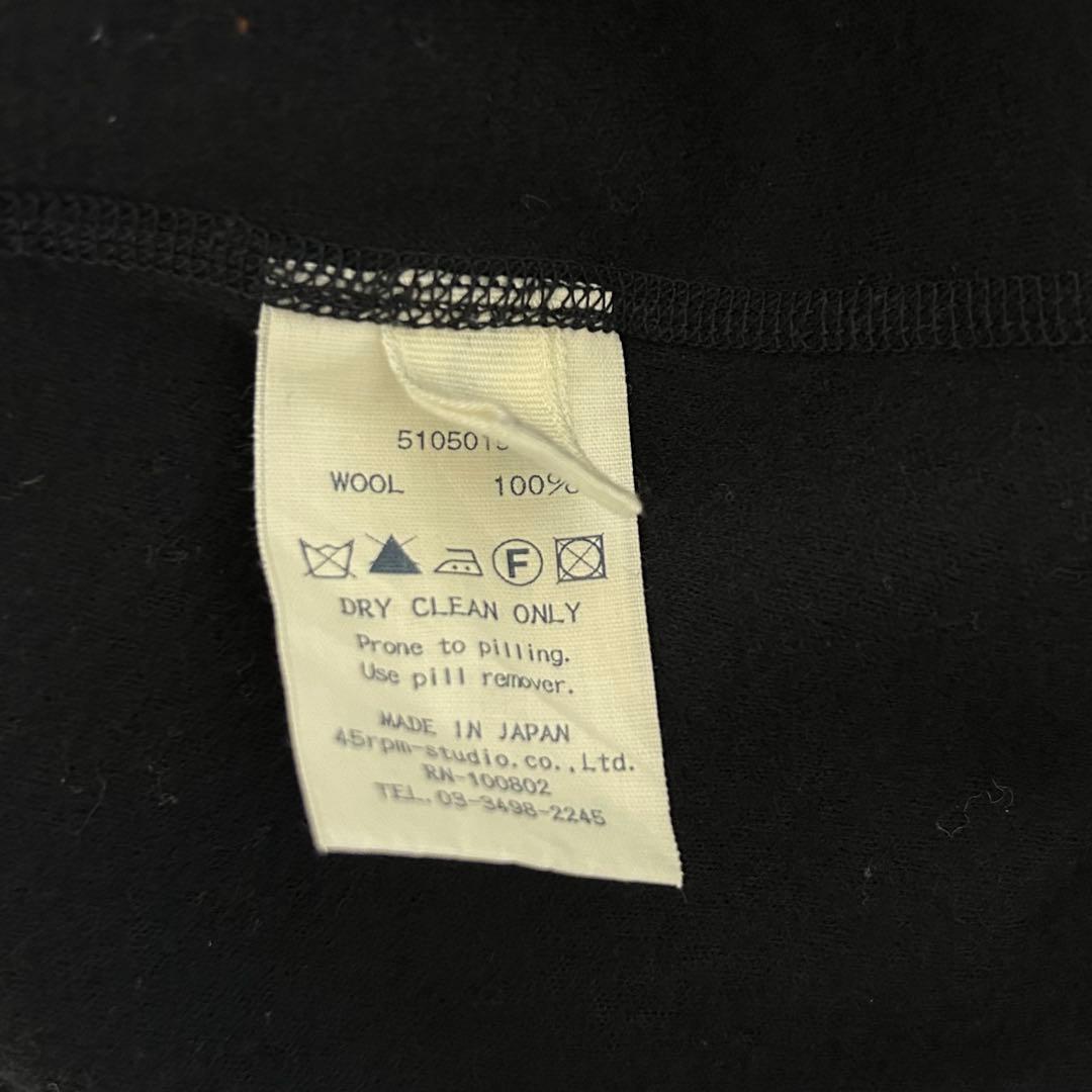 45R ウール100％ ワンピース 濃紺　日本製（旧45rpm）シンプル