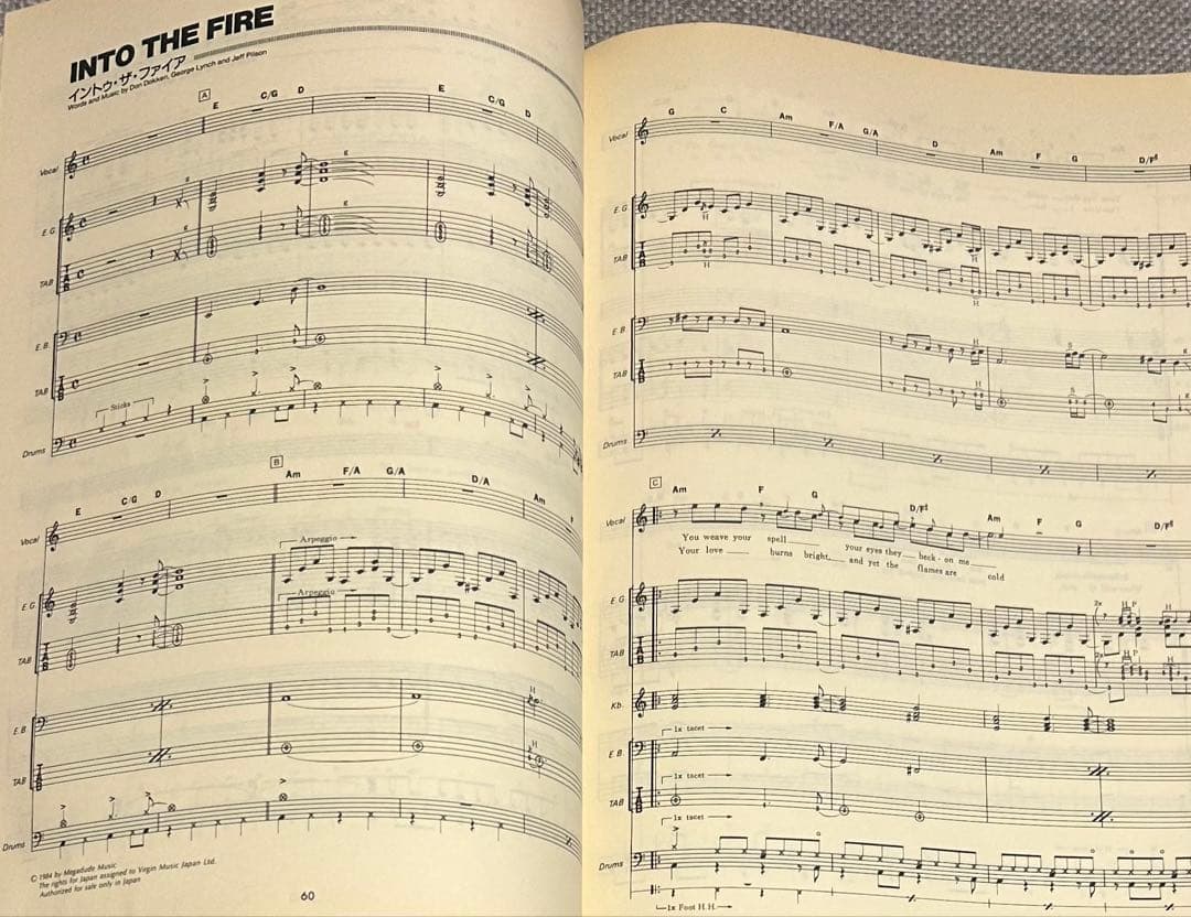 【レア】DOKKEN/Beast From The East バンドスコア