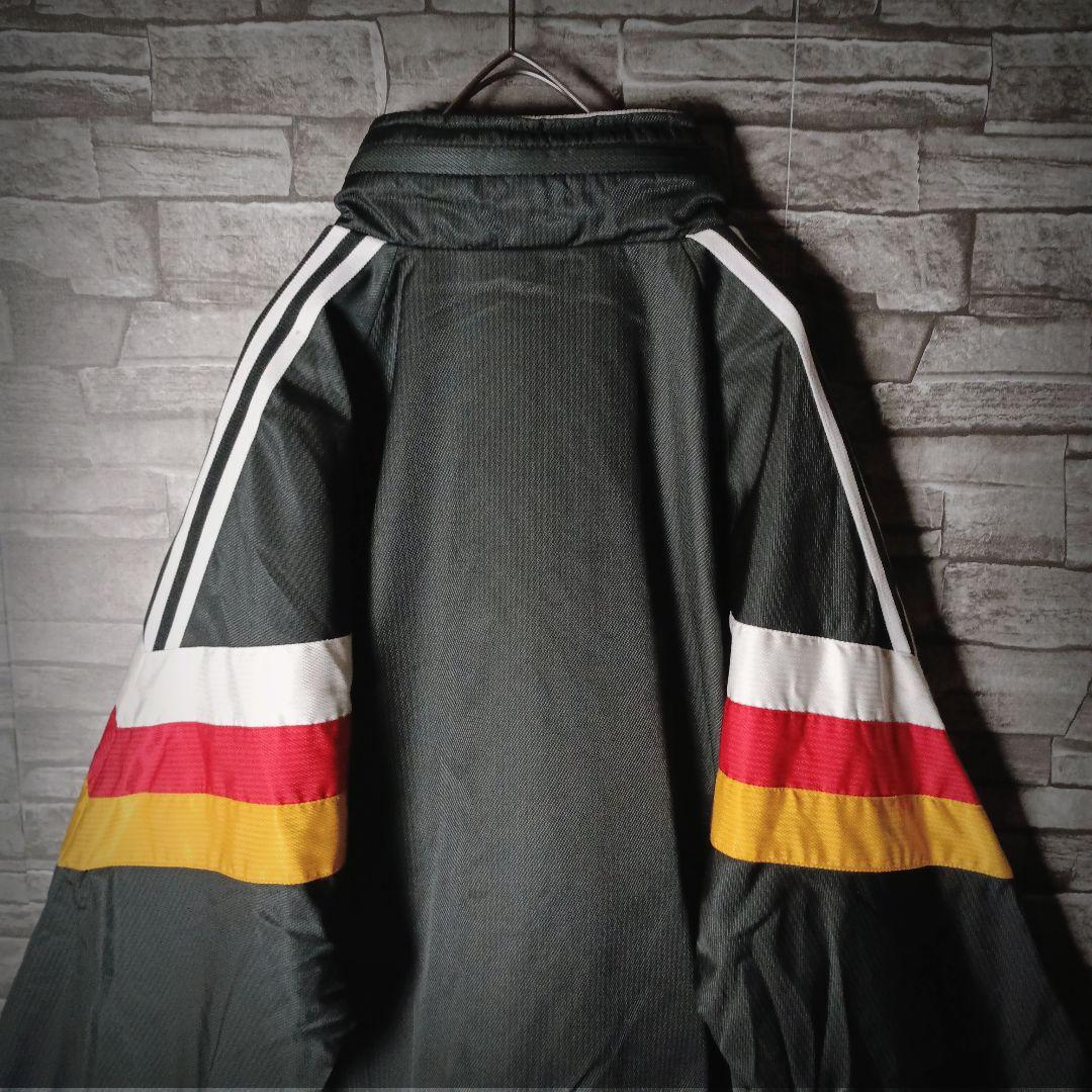 当時物☆90sアディダスナイロンジャケット デサント 刺繍ロゴ ワイド 短丈