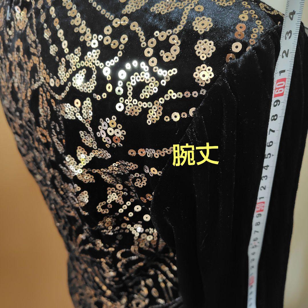 TADASHI SHOJI ベルベットスパンコールワンピース