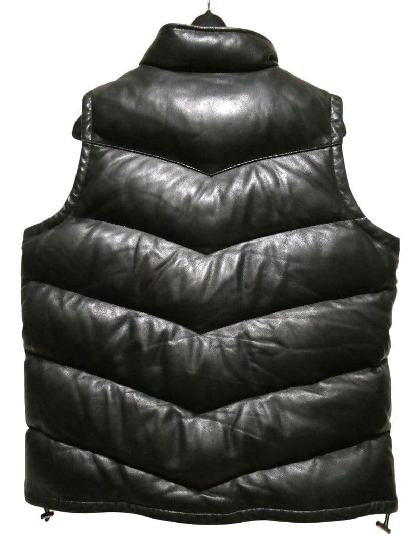 美品！Wind Armorラムレザーダウンベスト黒ブラック