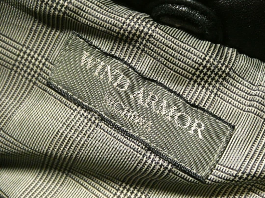 美品！Wind Armorラムレザーダウンベスト黒ブラック