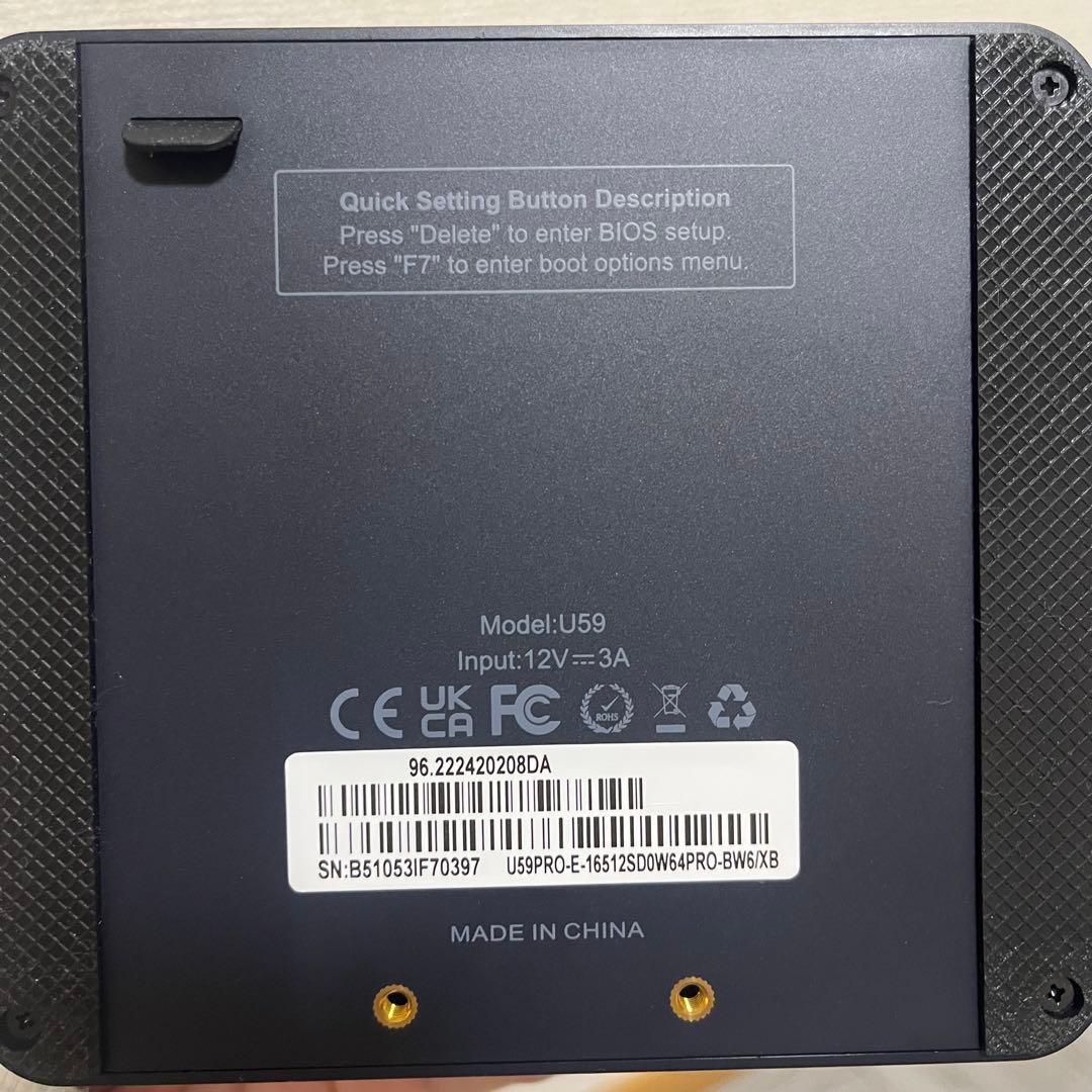 Beelink U59 ミニPC Win11Pro 16GB 512GB 未使用