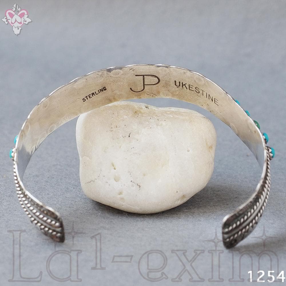 ターコイズ ２１個 シルバー 銀 インディアンジュエリー ズニ族 刻印 バングル