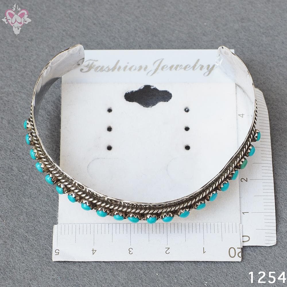 ターコイズ ２１個 シルバー 銀 インディアンジュエリー ズニ族 刻印 バングル