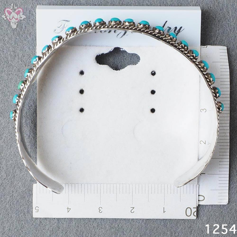 ターコイズ ２１個 シルバー 銀 インディアンジュエリー ズニ族 刻印 バングル