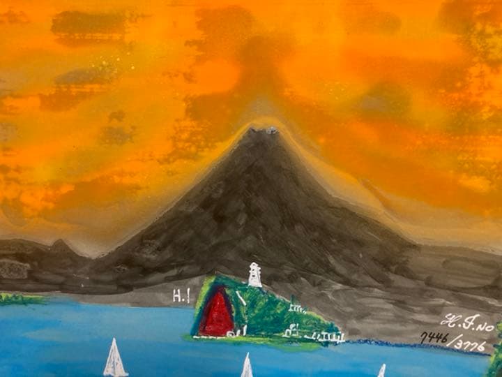 幻想絵画、空飛ぶ画家糸川裕志の富士山曼荼羅図富嶽三十六景の画帳