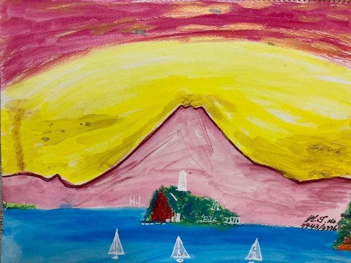 幻想絵画、空飛ぶ画家糸川裕志の富士山曼荼羅図富嶽三十六景の画帳