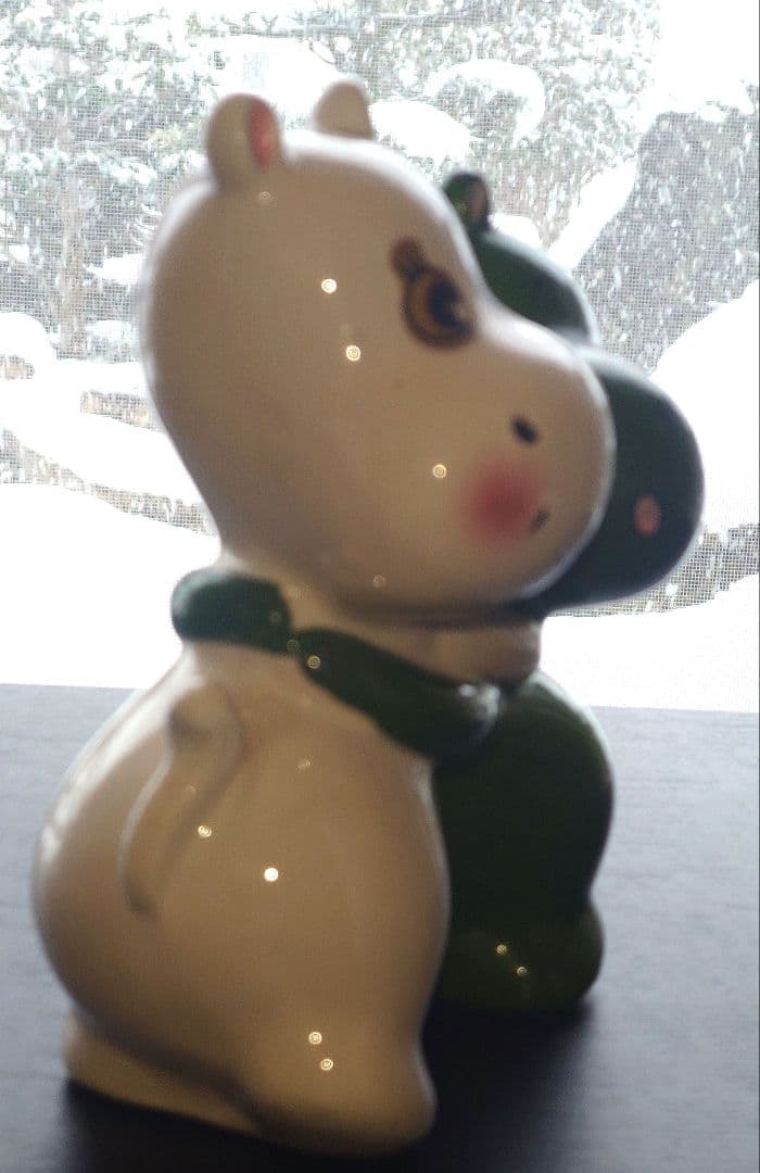 主観 無版権　ムーミン ＆ノンノン　陶器貯金箱　ネット検索しても唯一無二