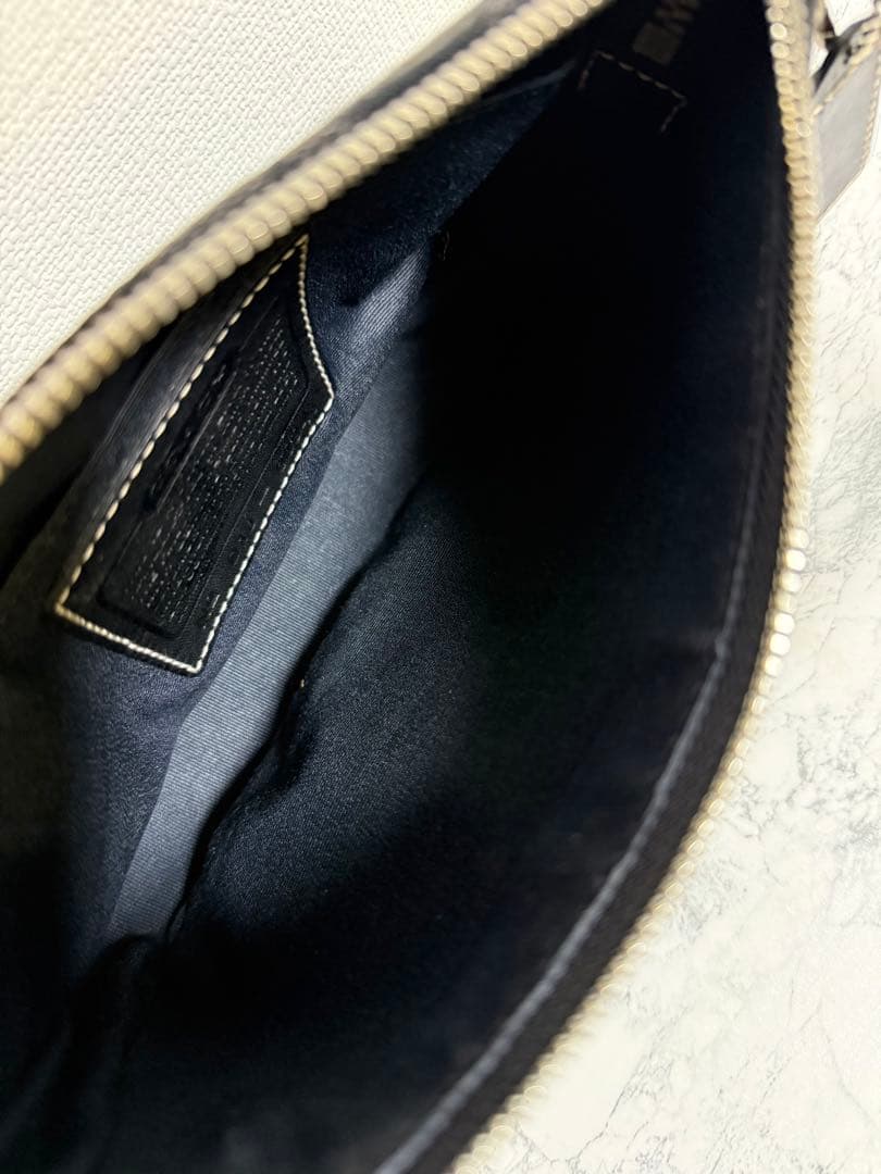 COACH コーチ アクセサリーポーチ シグネチャー ブラック 黒