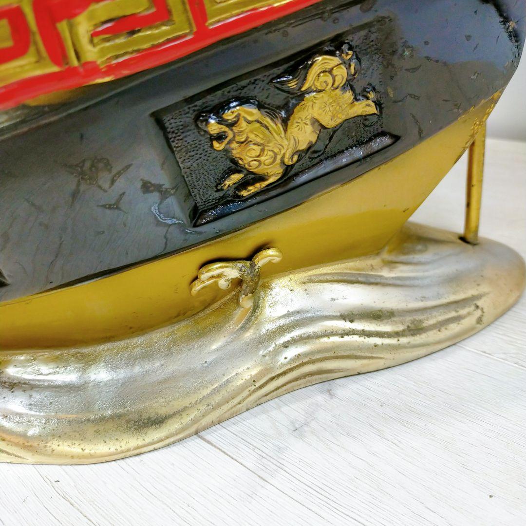 銅製 大型 宝船 寶舟 七福神 置物 オブジェ