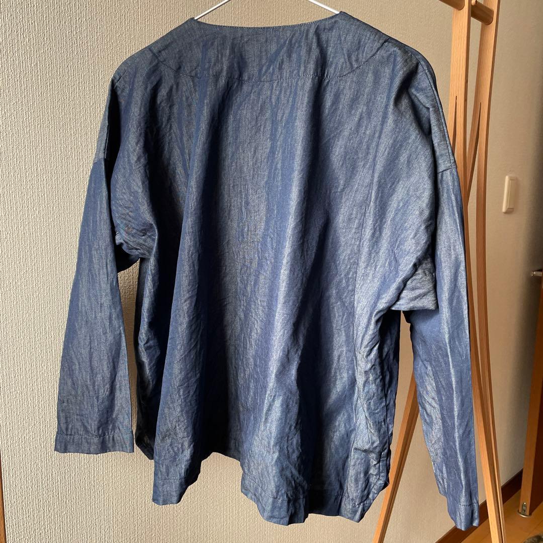 ズーズーダウ デッドストックデニム ダブルボタンシャツ インディゴ　新品