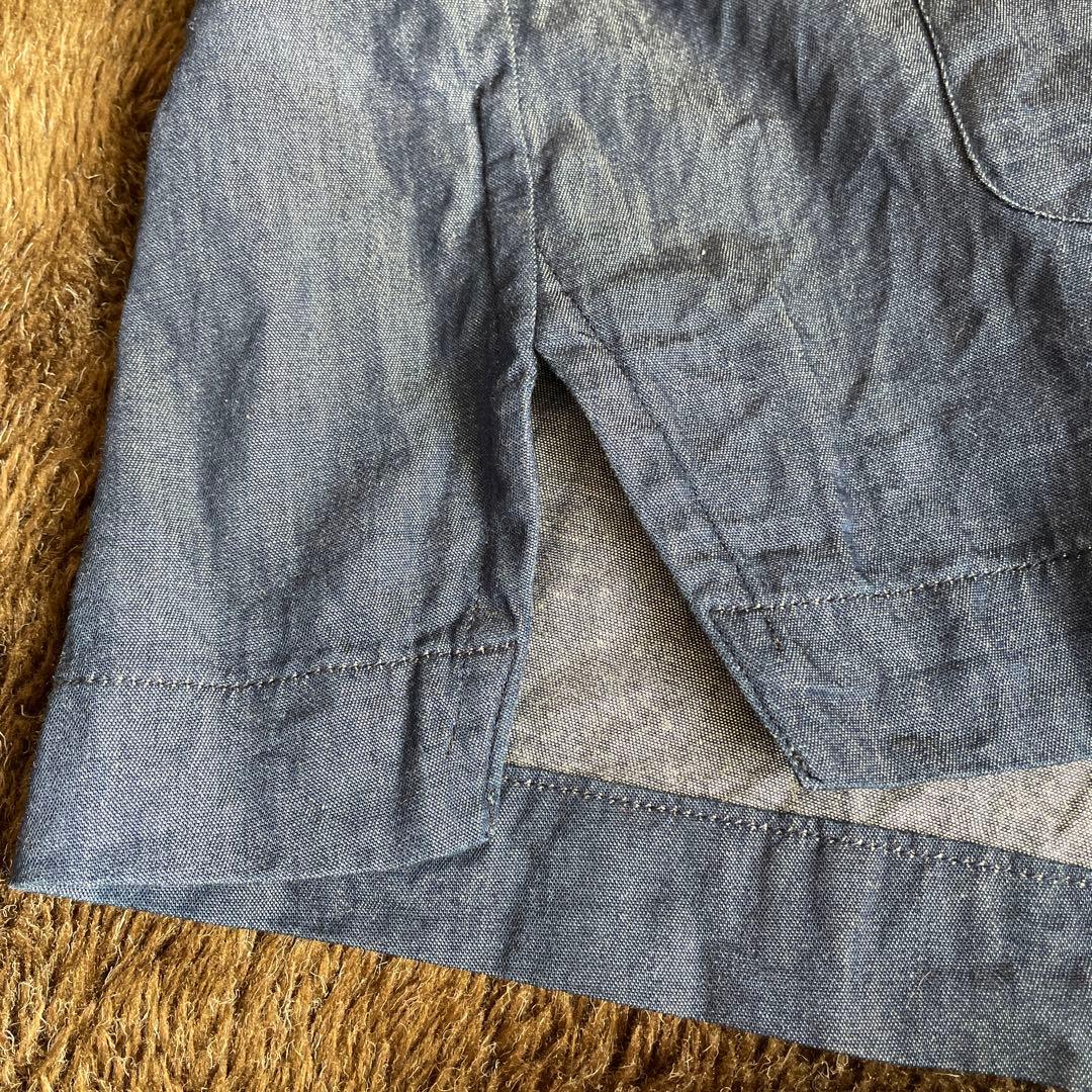 ズーズーダウ デッドストックデニム ダブルボタンシャツ インディゴ　新品