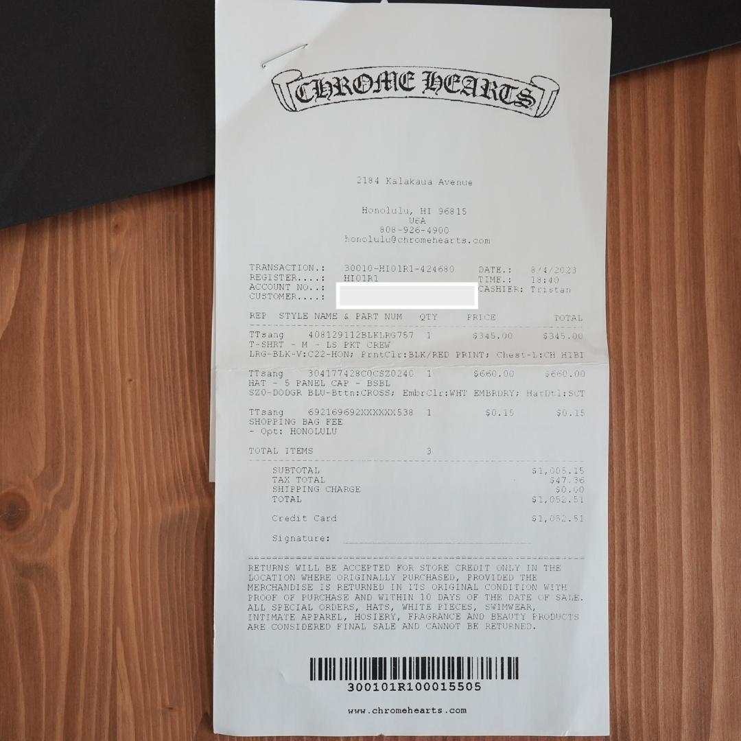 松*本様 【正規品】CHROME HEARTS クロムハーツ キャップ ホノルル