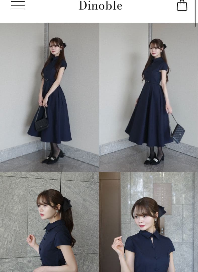 Dinoble ワンピース NAVY クラシカルフレアドレス