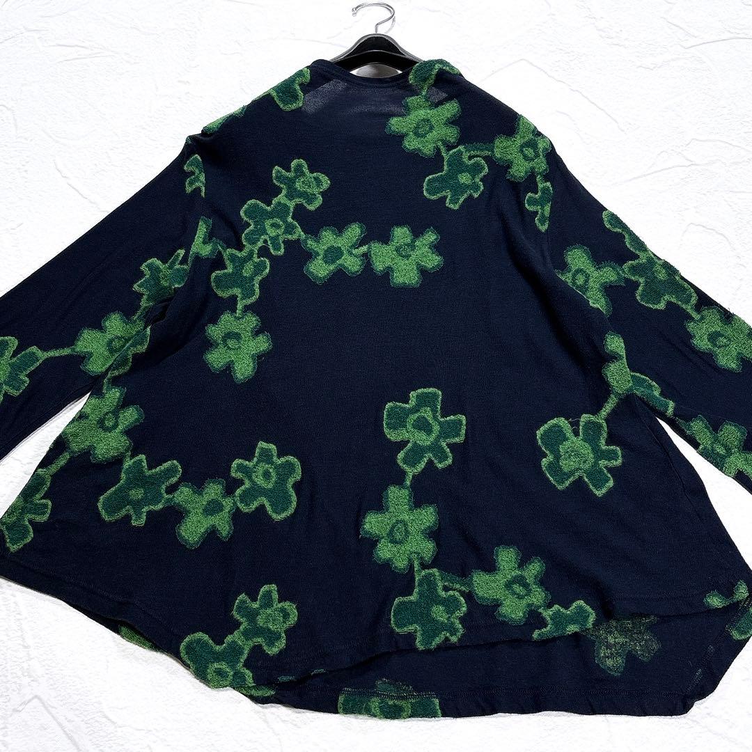 慈雨　センソユニコ　チュニック　カットソー　モックネック　変形　花柄　ジャガード