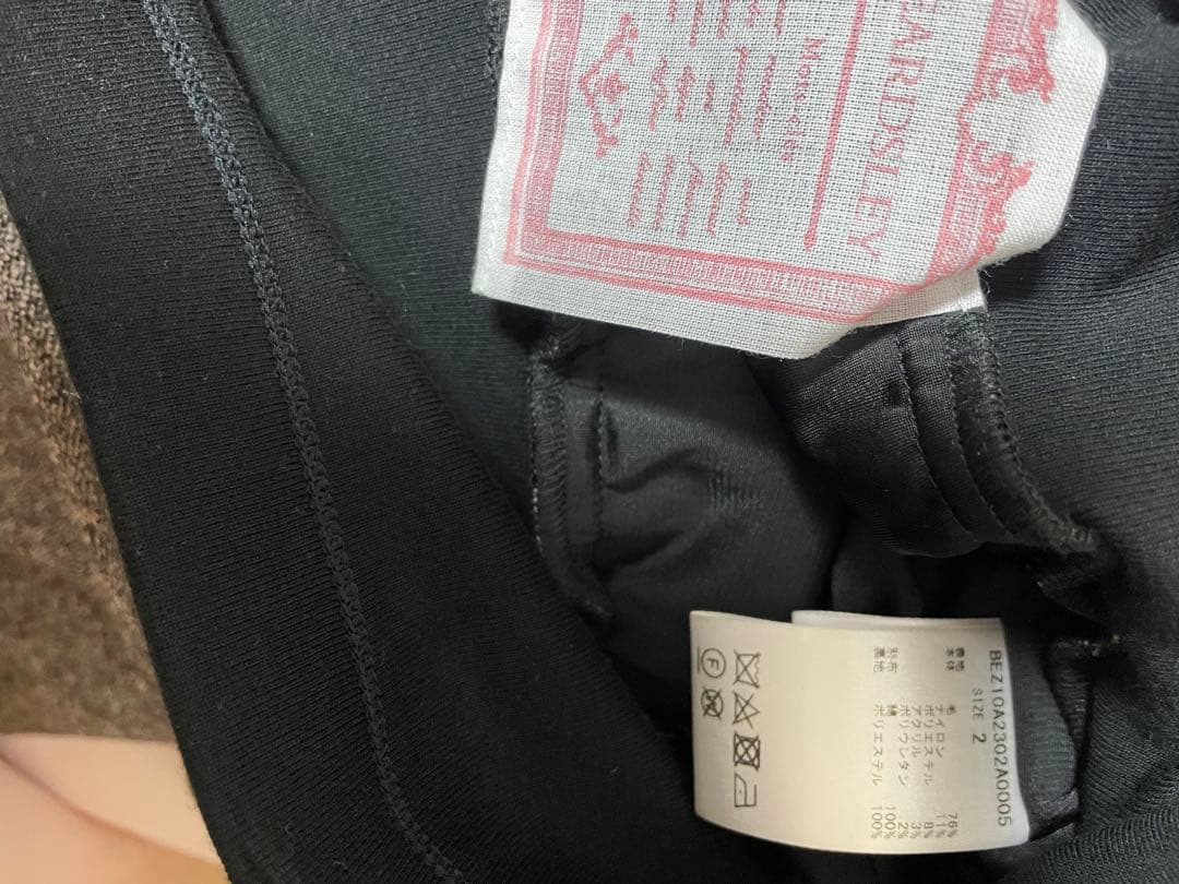 ビアズリー ウエストリブネップツイード パンツ ブラック size2