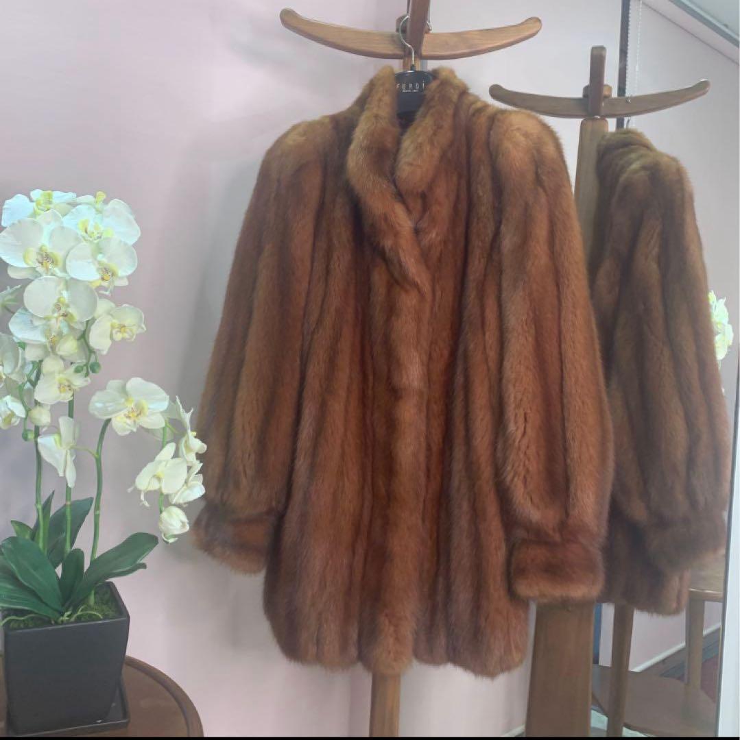 ロシアン　セーブル　コート バルーンスリーブ