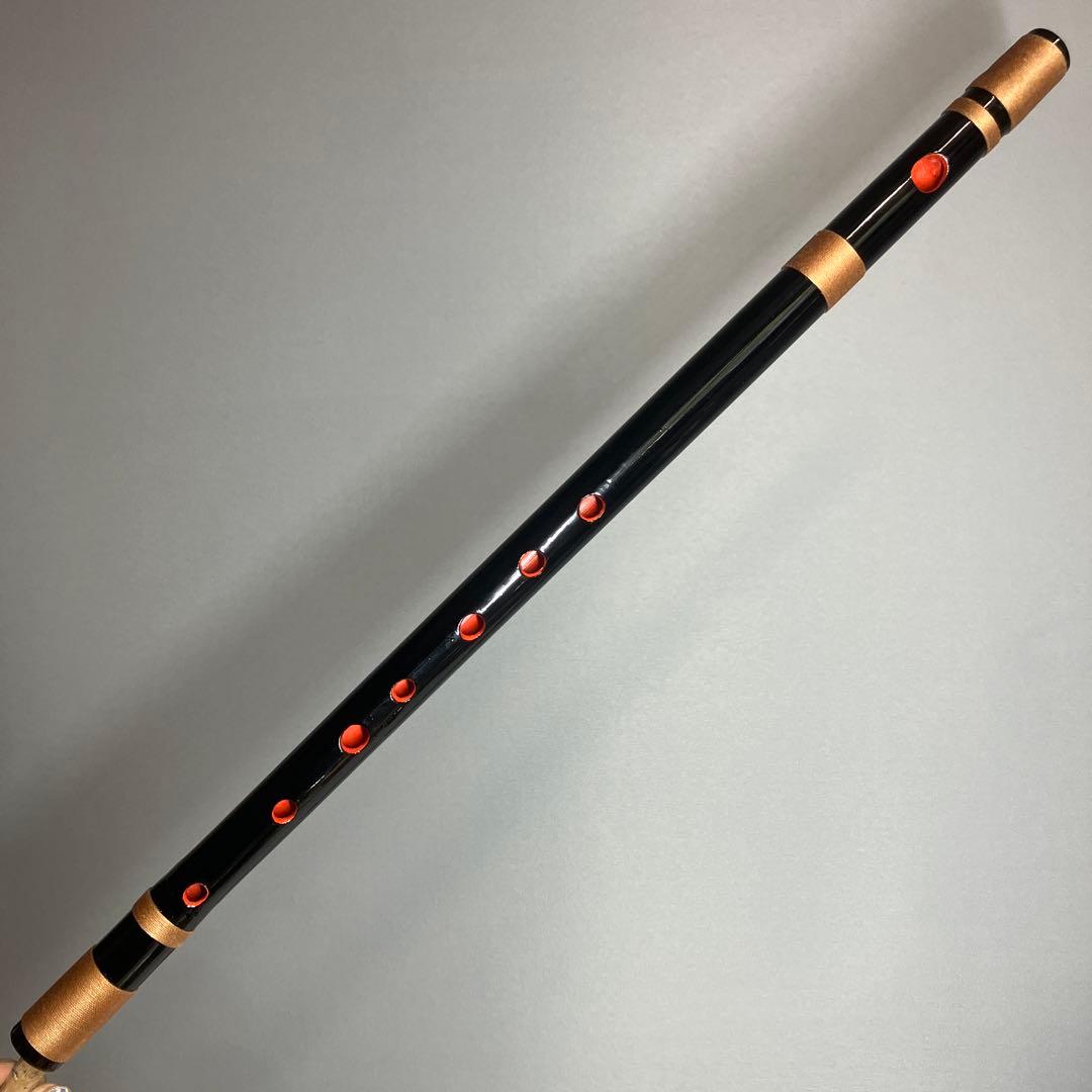 篠笛 四本調子G#管　CMR4-41 唄物　ドレミ調　天地糸巻 竹笛　黒塗