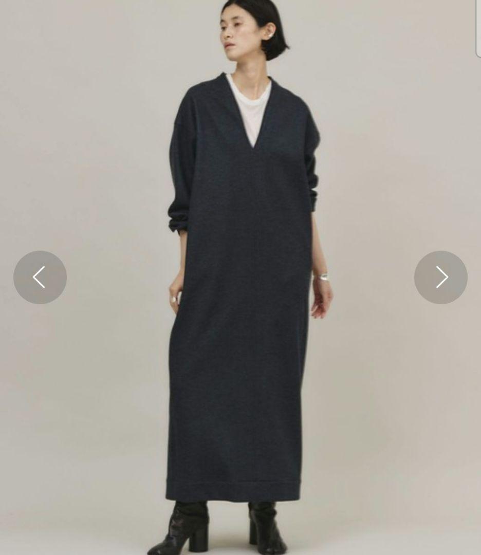 カレンソロジー　メルトンスムースワンピース　チャコールグレー　24AW