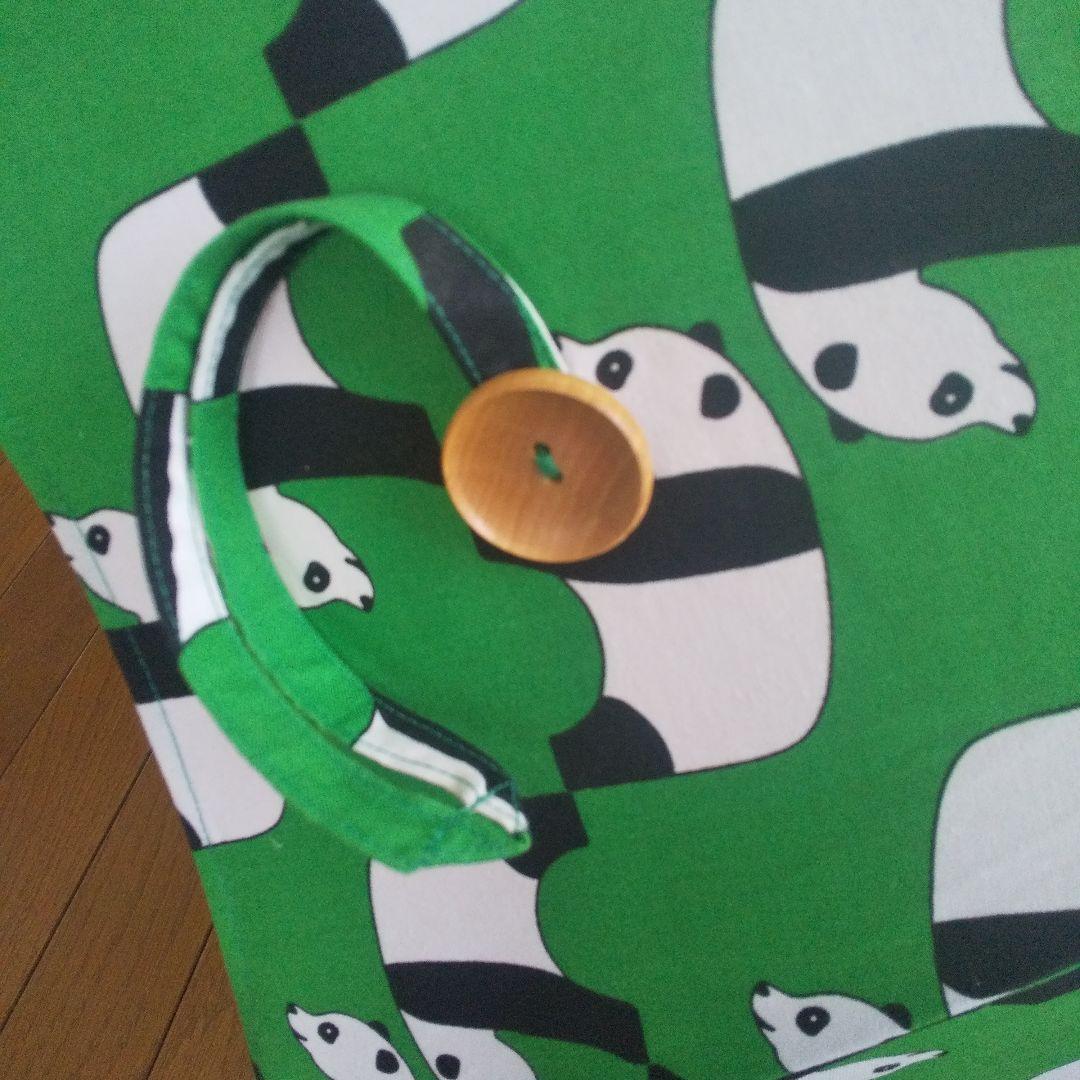 昭和レトロな双子パンダ柄日傘　グリーン