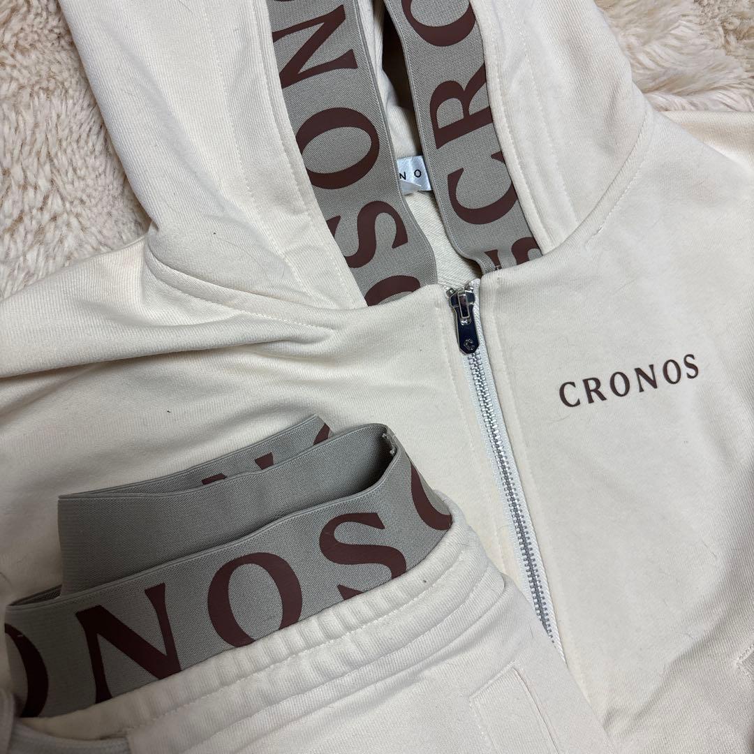 CRONOS アイボリー フルジップパーカー　セットアップ